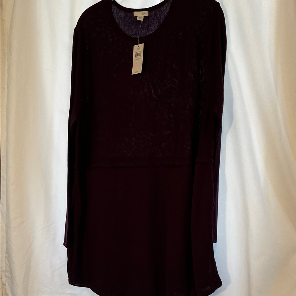 J. Jill Women's Deep Purple “aubergine” Long Sleeve Tunic or Dress. Size PL